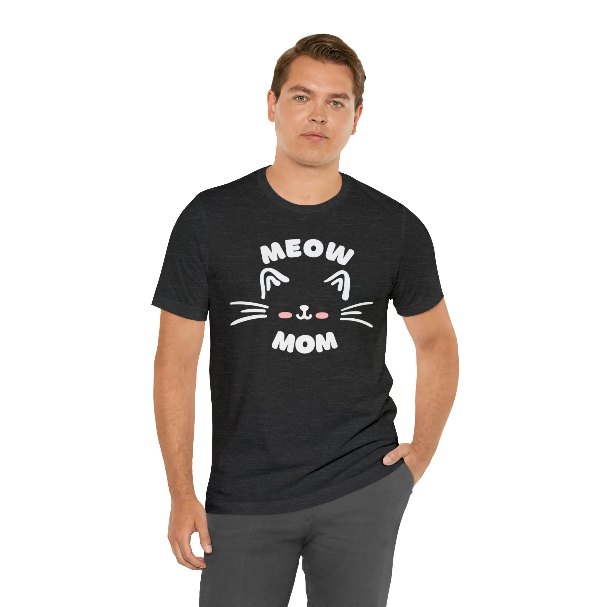 Meow Mom Whiskers T-Shirt | Funny Kitty Tee |  Bella Canvas 3001 Unisex | Cat Lovers Short Sleeve Tshirt
