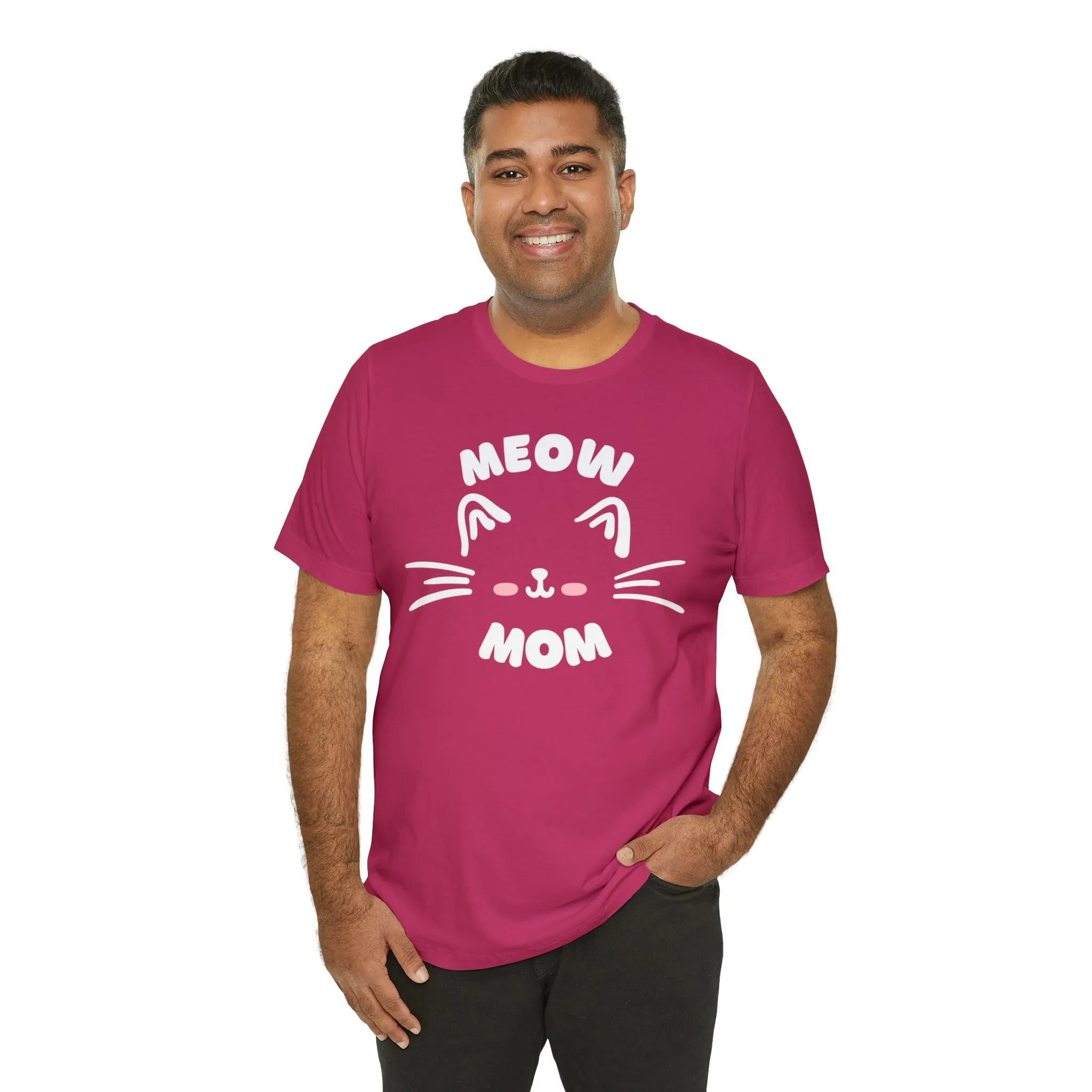 Meow Mom Whiskers T-Shirt | Funny Kitty Tee |  Bella Canvas 3001 Unisex | Cat Lovers Short Sleeve Tshirt