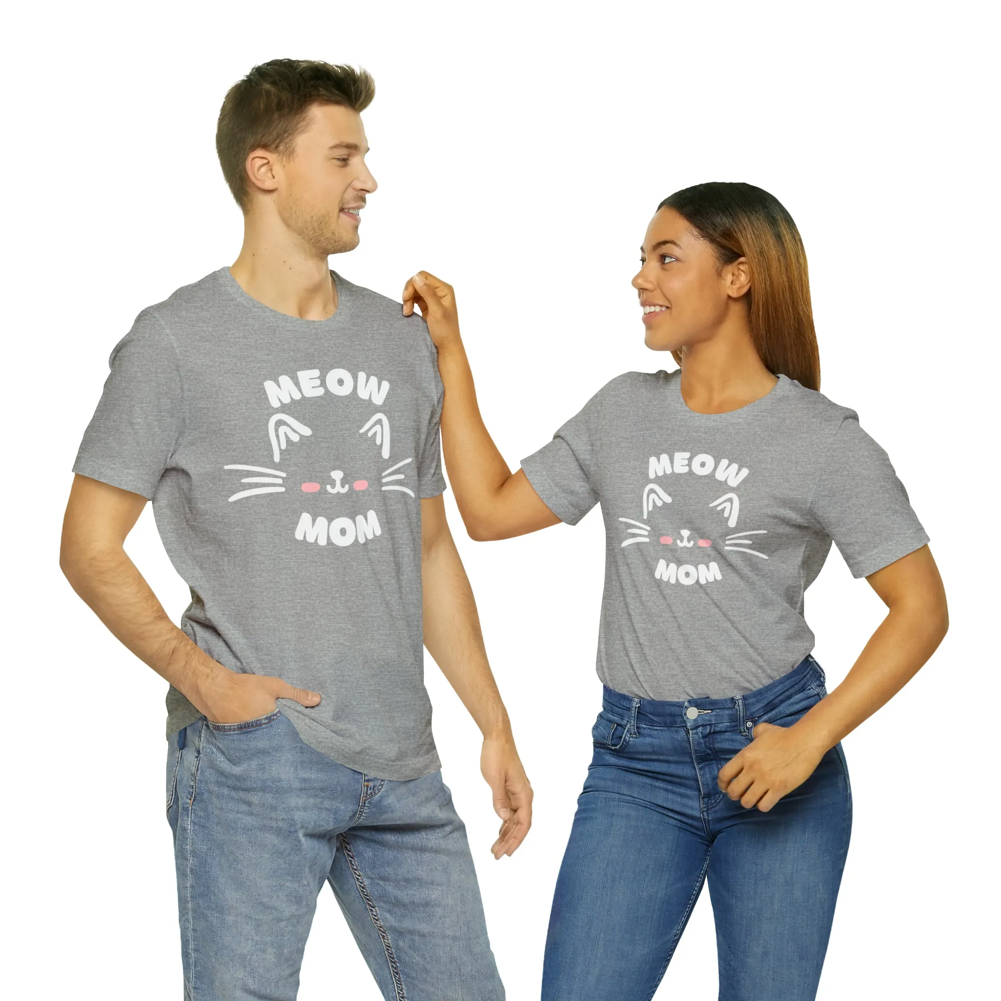 Meow Mom Whiskers T-Shirt | Funny Kitty Tee |  Bella Canvas 3001 Unisex | Cat Lovers Short Sleeve Tshirt