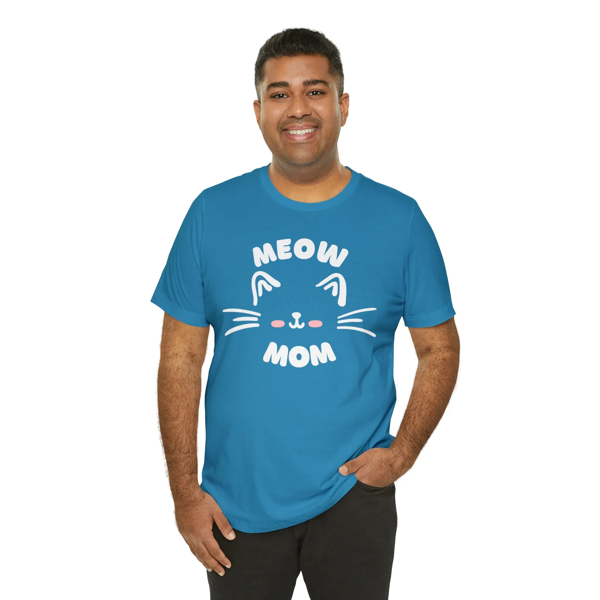 Meow Mom Whiskers T-Shirt | Funny Kitty Tee |  Bella Canvas 3001 Unisex | Cat Lovers Short Sleeve Tshirt