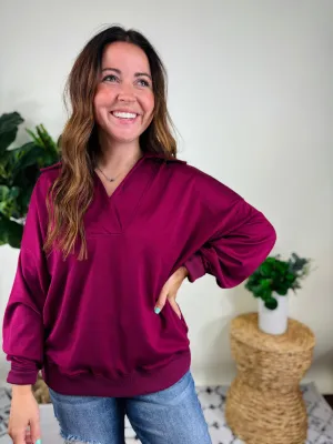 Merlot Buttery Soft Pullover