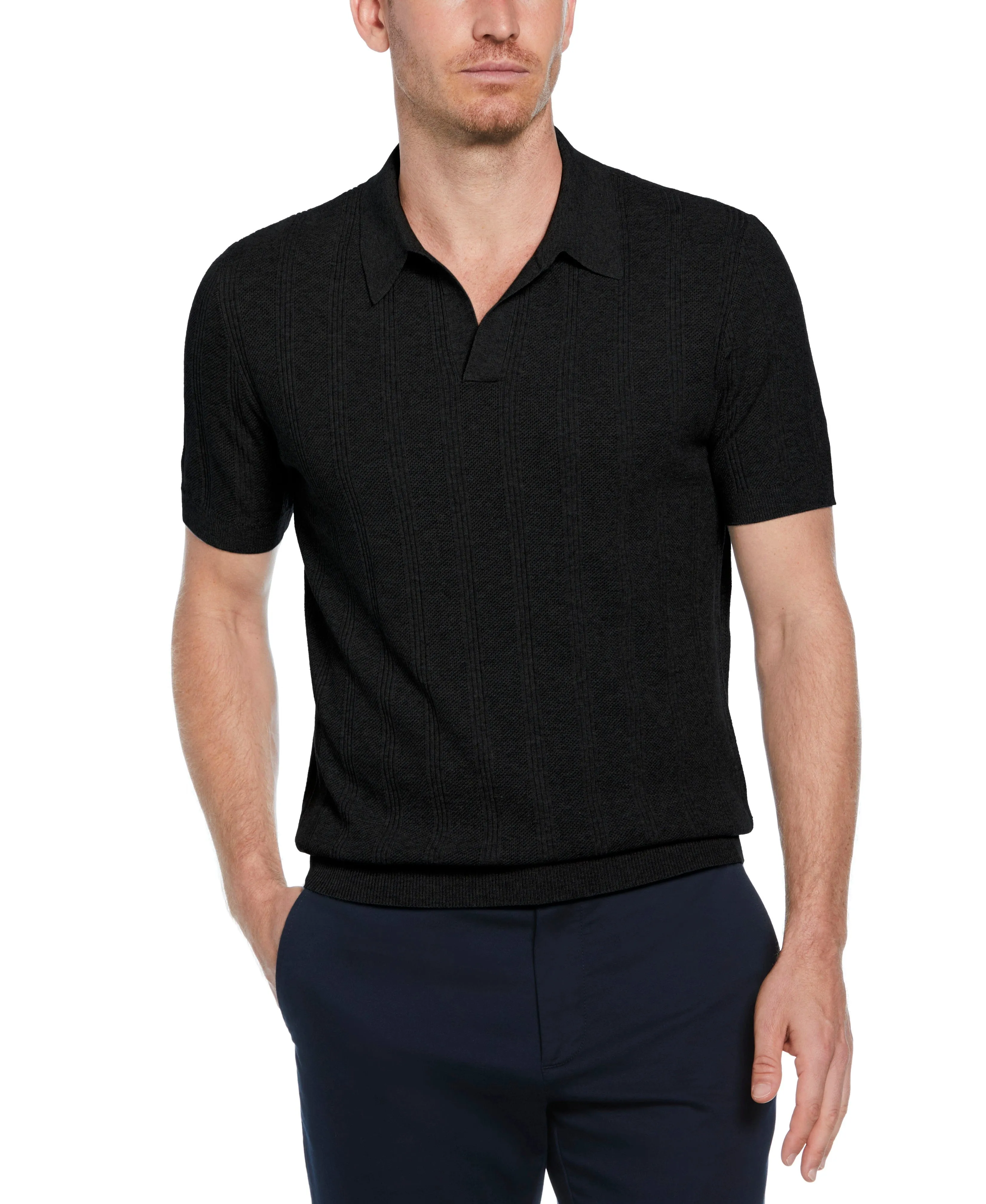 Mesh Stripe Sweater Polo