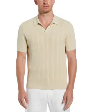 Mesh Stripe Sweater Polo