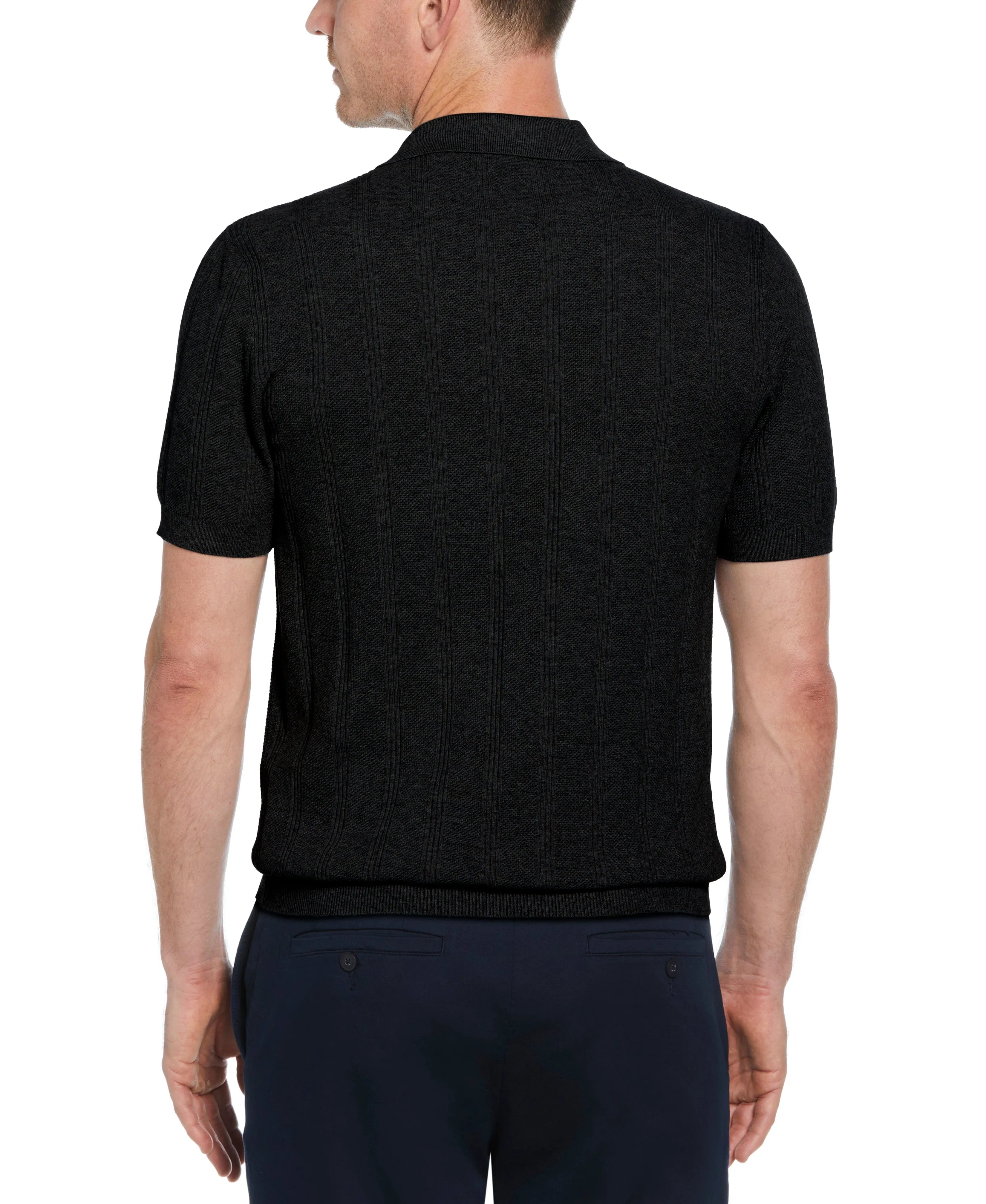 Mesh Stripe Sweater Polo