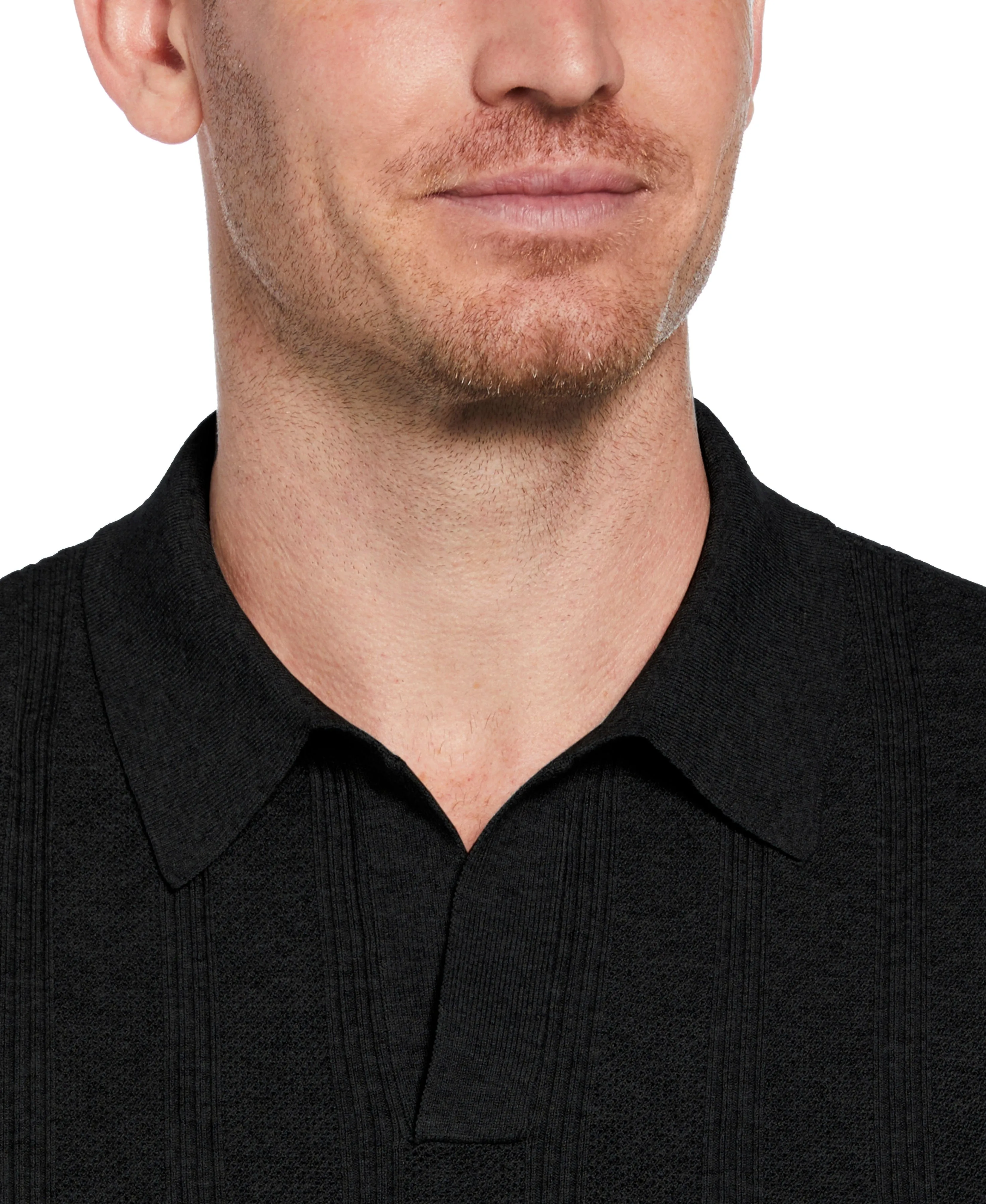 Mesh Stripe Sweater Polo