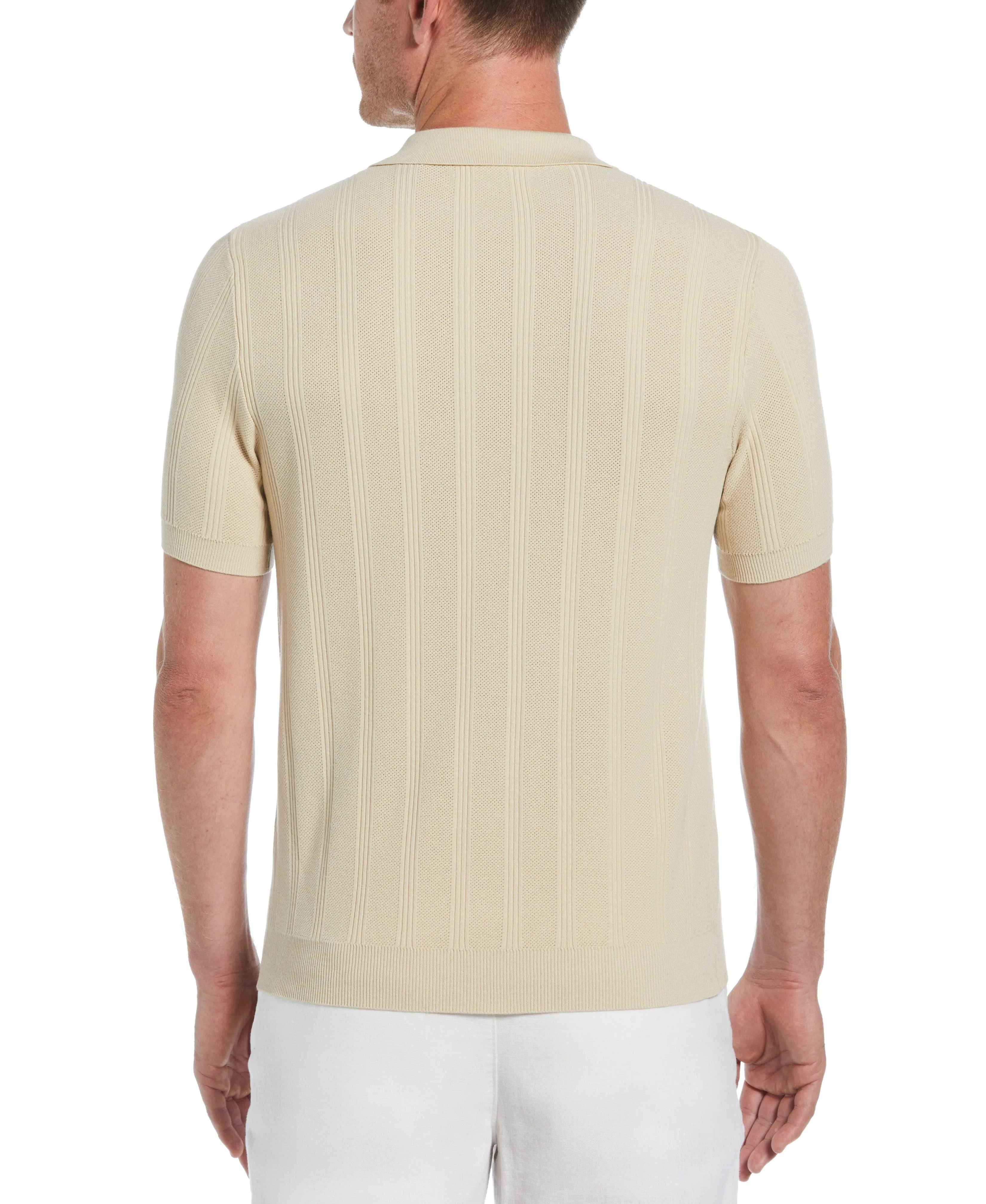 Mesh Stripe Sweater Polo