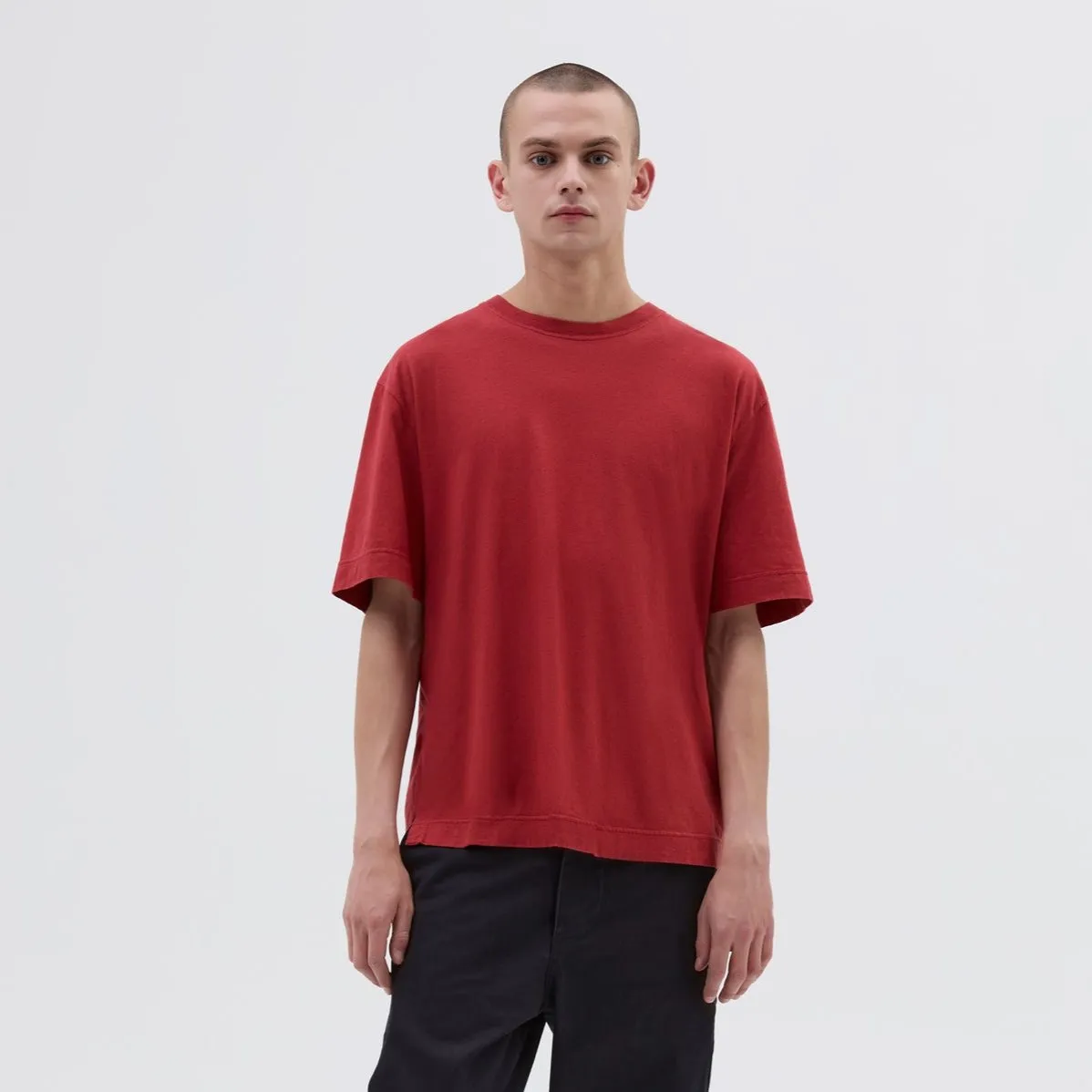 MHL Simple T-Shirt Linen Jersey Sports Red