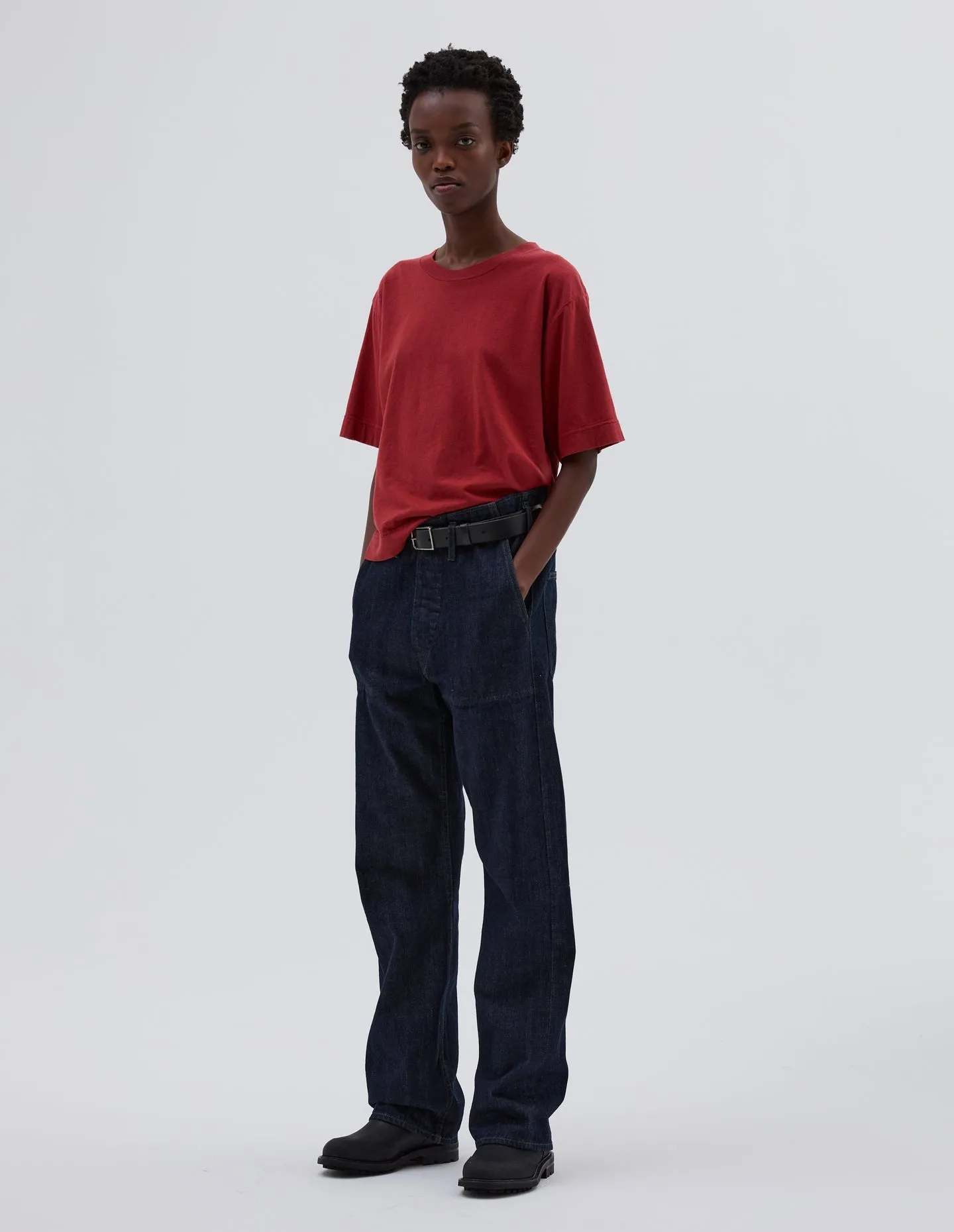 MHL W' Simple T-Shirt Cotton Linen Jersey Sports Red