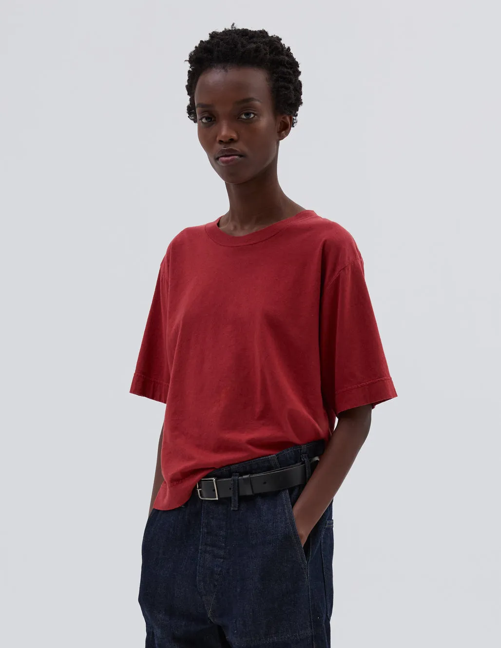 MHL W' Simple T-Shirt Cotton Linen Jersey Sports Red