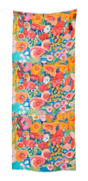 Otracosa Colorful Flowers Linen Scarf