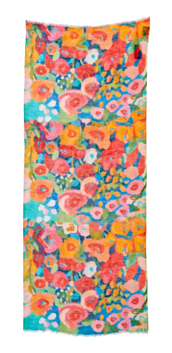 Otracosa Colorful Flowers Linen Scarf