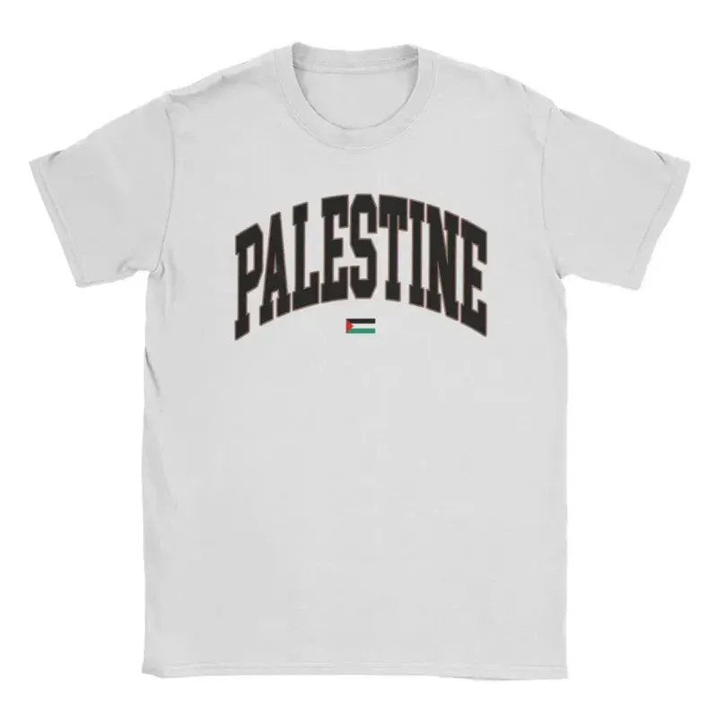 Palestinian Palestine Flag Men's T Shirts Funny Tees Short Sleeve Round Collar T-Shirts Cotton 6XL Tops