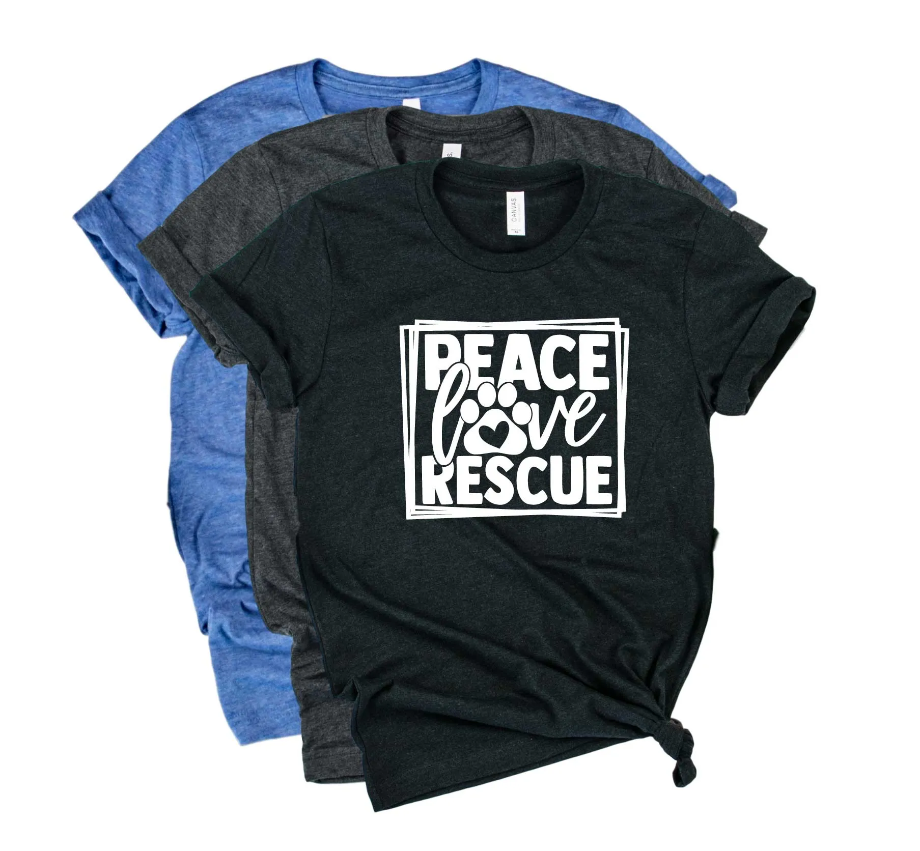 Peace Love Rescue Shirt | Dog Shirt | Unisex Crew