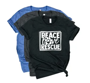 Peace Love Rescue Shirt | Dog Shirt | Unisex Crew