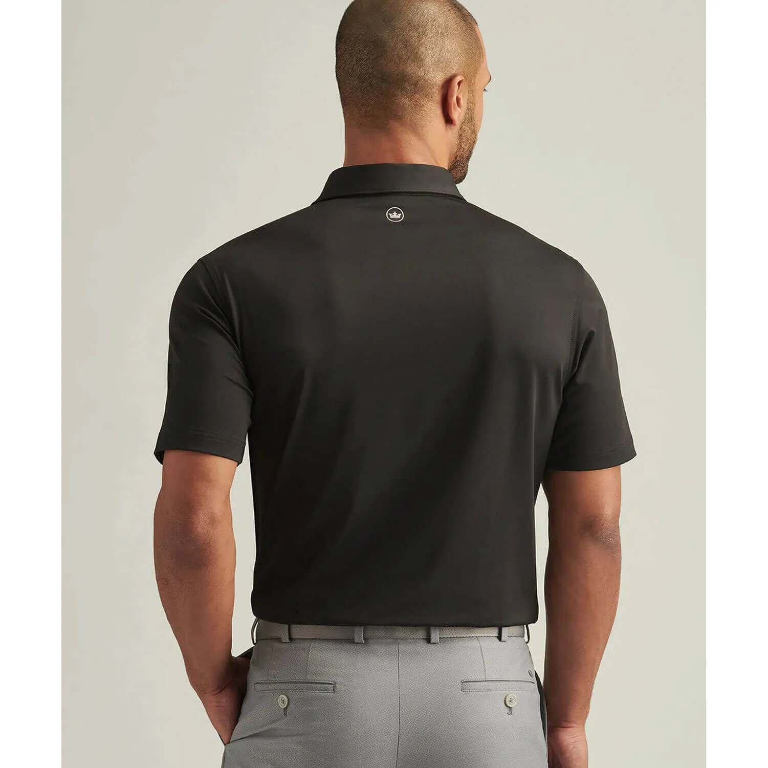 Peter Millar Solid Stretch Jersey Sean Self Collar Polo Shirt - Black*