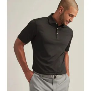 Peter Millar Solid Stretch Jersey Sean Self Collar Polo Shirt - Black*