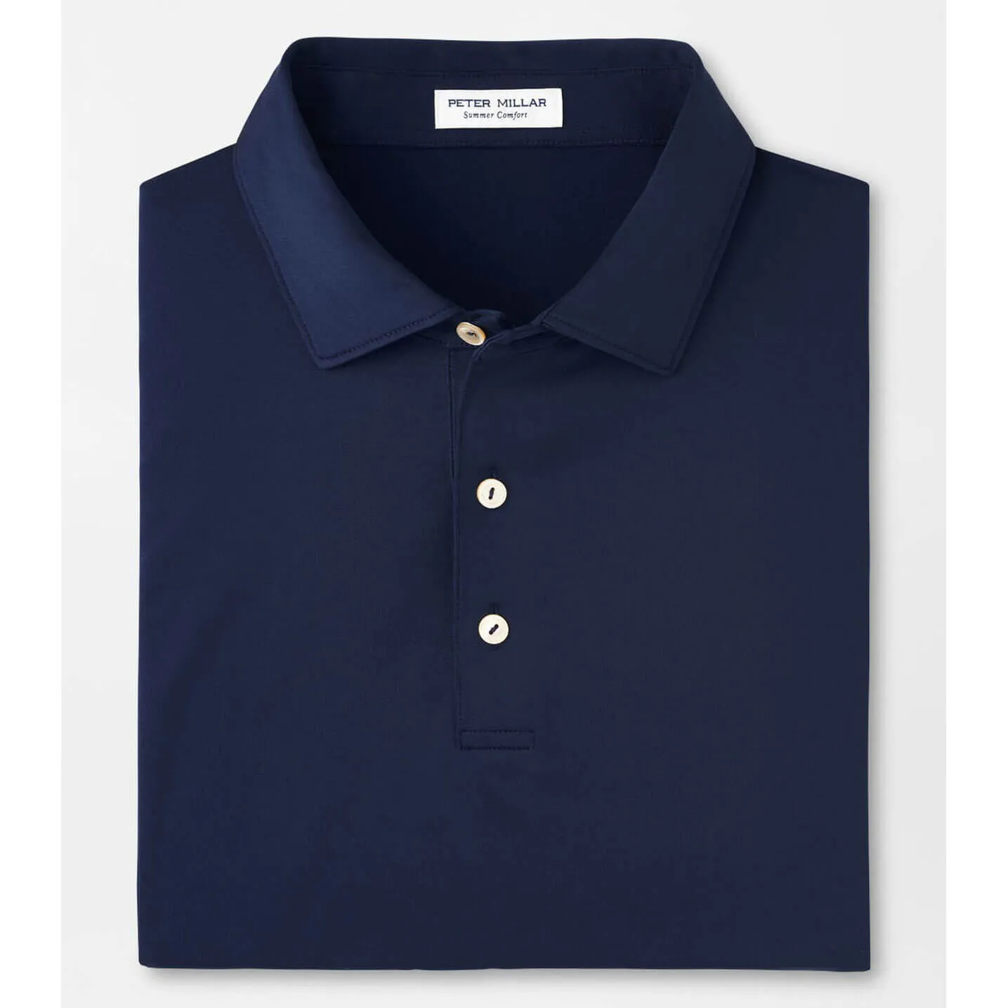 Peter Millar Solid Stretch Jersey Sean Self Collar Polo Shirt - Navy*