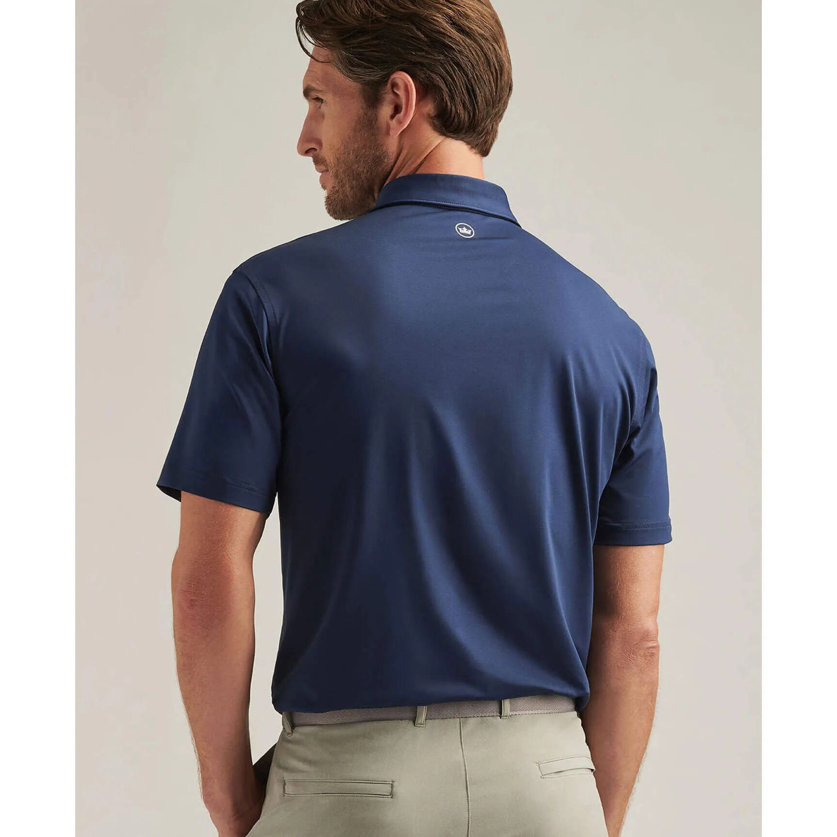 Peter Millar Solid Stretch Jersey Sean Self Collar Polo Shirt - Navy*