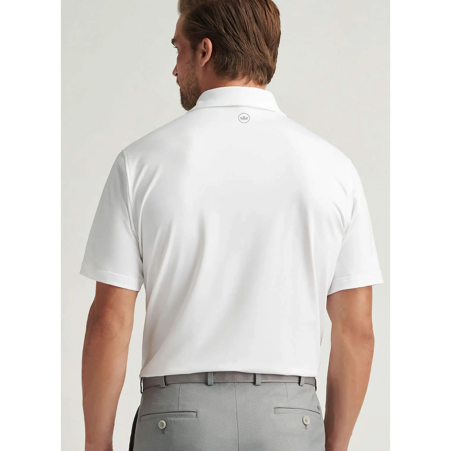 Peter Millar Solid Stretch Jersey Sean Self Collar Polo Shirt - White*