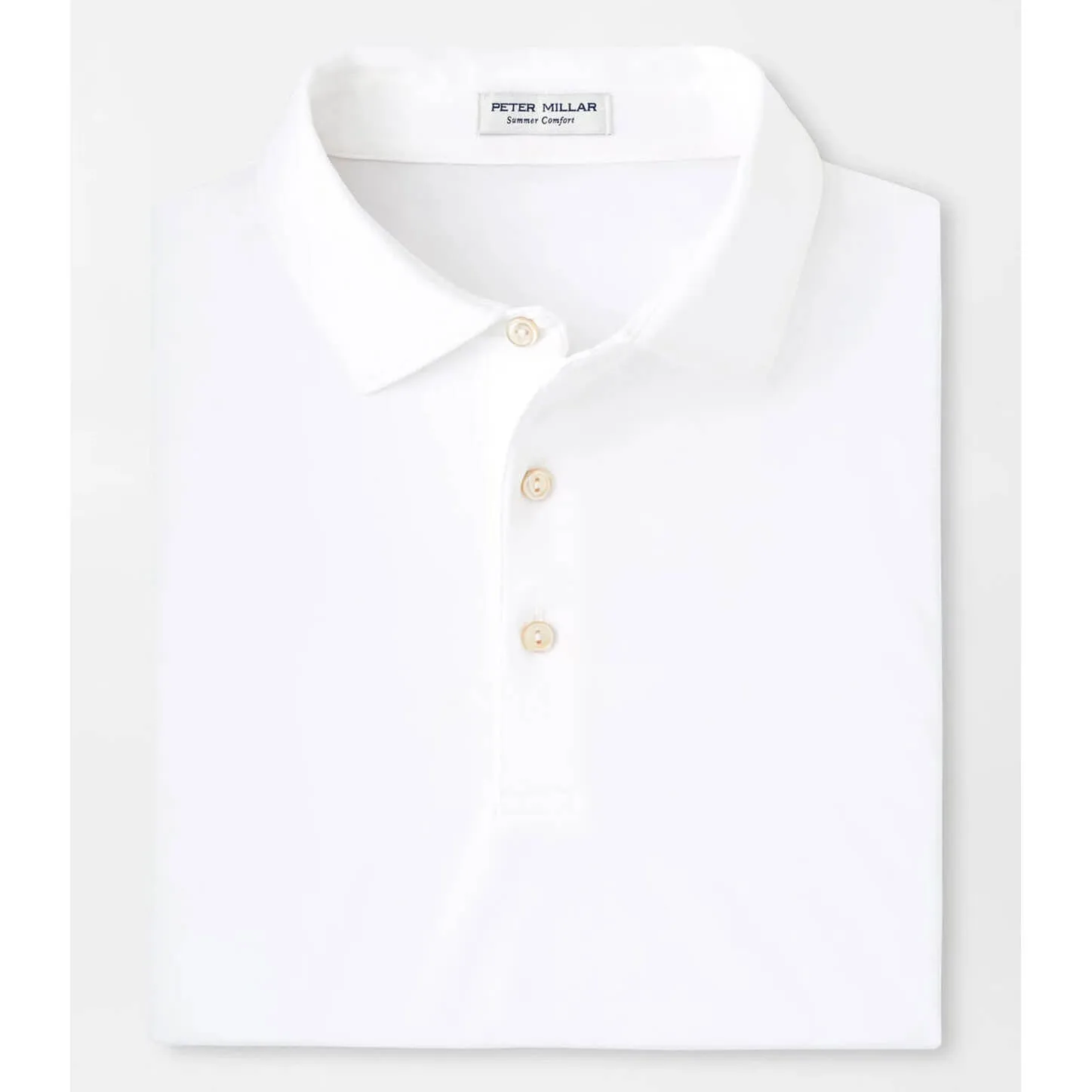 Peter Millar Solid Stretch Jersey Sean Self Collar Polo Shirt - White*