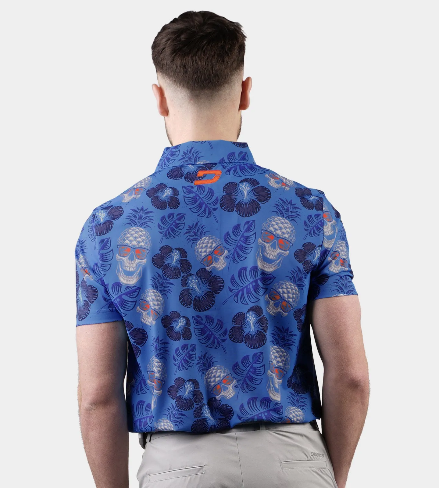 PINEAPPLE SKULLZ POLO - BLUE / ORANGE
