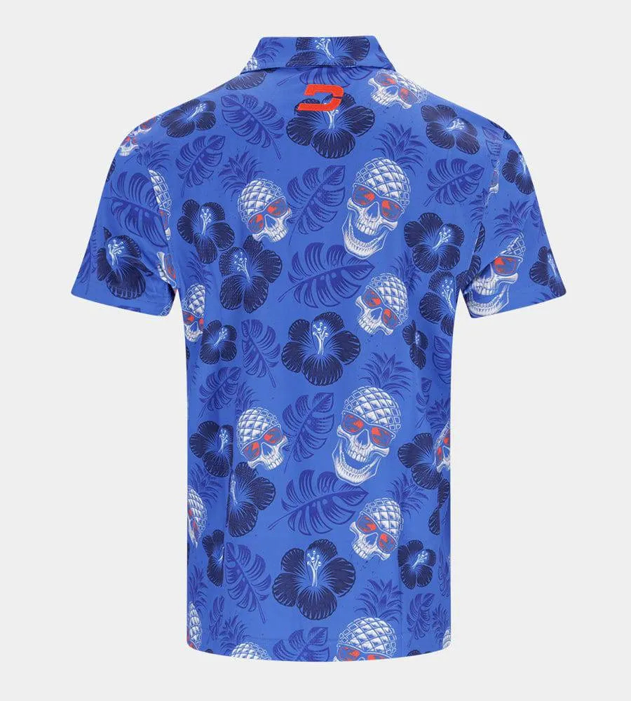 PINEAPPLE SKULLZ POLO - BLUE / ORANGE