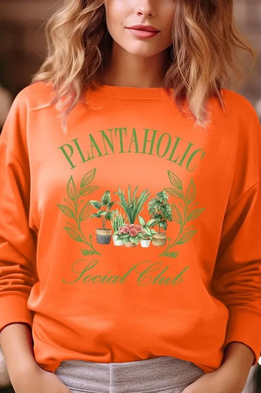 Plantaholic Social Club Graphic Plus Sweatshirt
