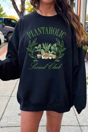 Plantaholic Social Club Graphic Plus Sweatshirt