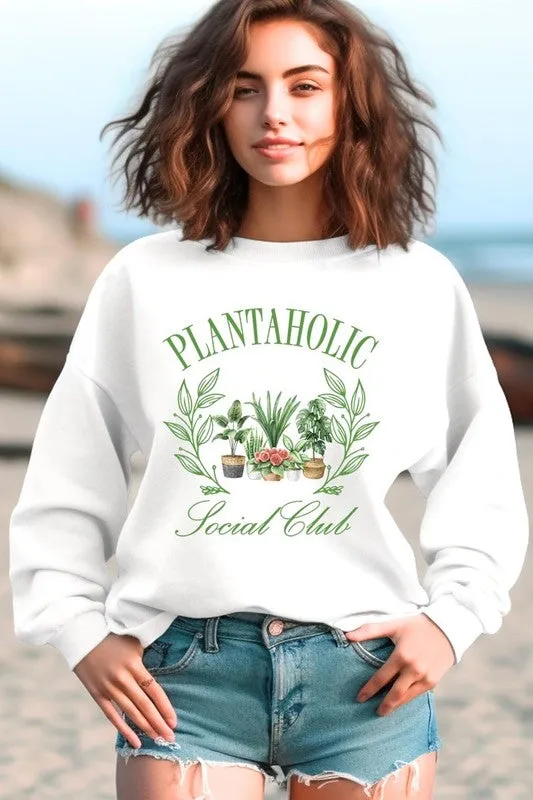 Plantaholic Social Club Graphic Plus Sweatshirt