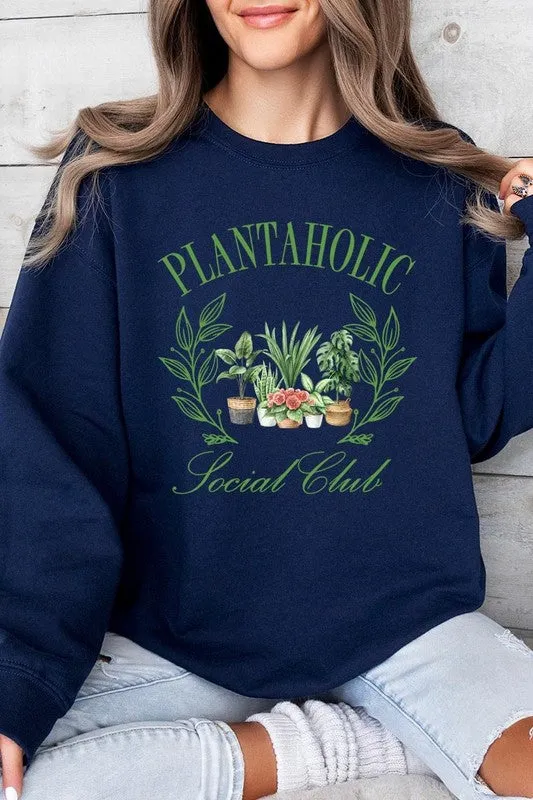 Plantaholic Social Club Graphic Plus Sweatshirt