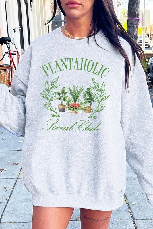 Plantaholic Social Club Graphic Plus Sweatshirt