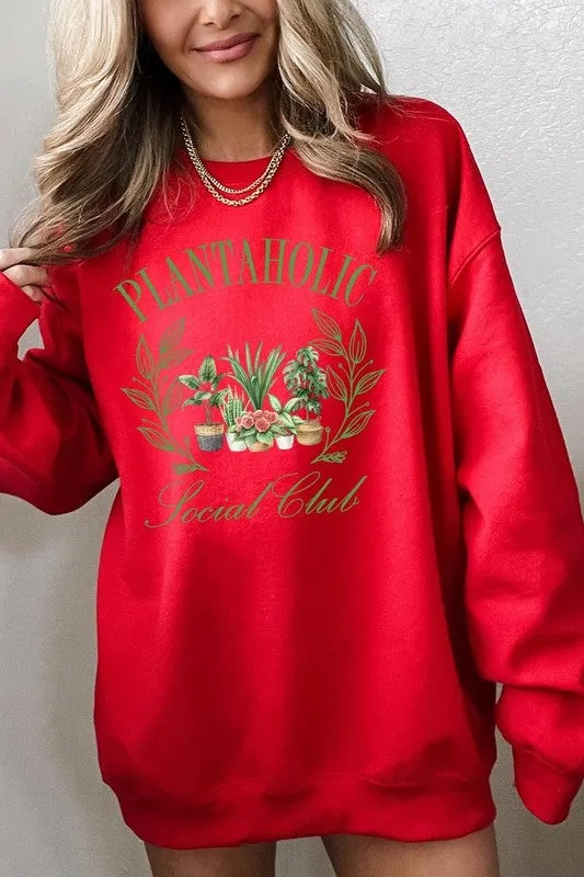 Plantaholic Social Club Graphic Plus Sweatshirt