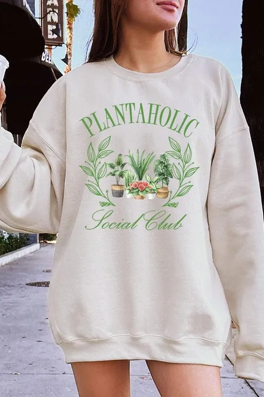 Plantaholic Social Club Graphic Plus Sweatshirt