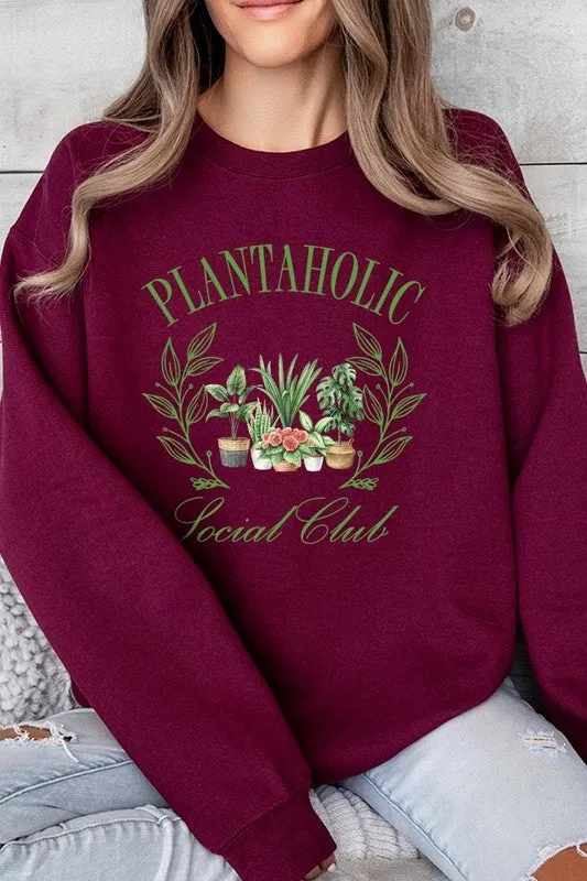 Plantaholic Social Club Graphic Plus Sweatshirt