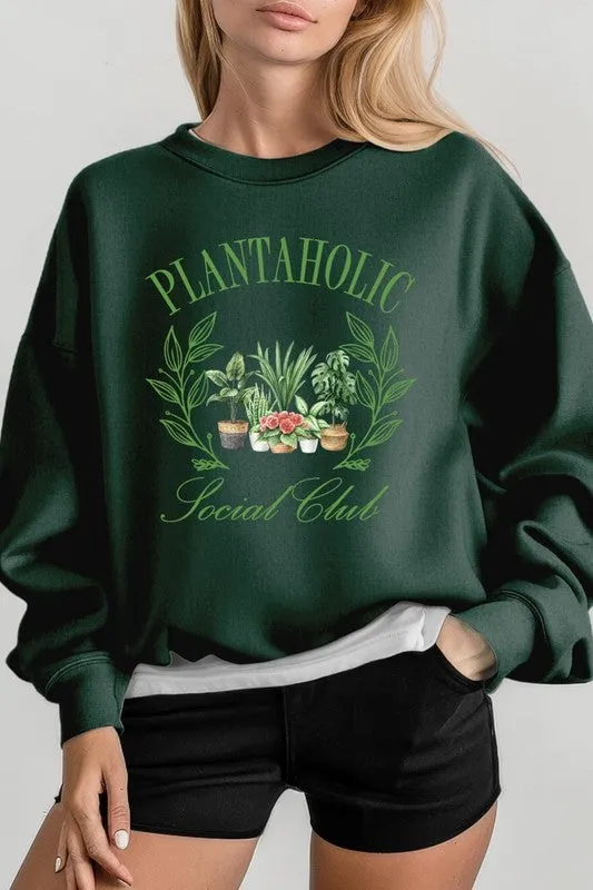 Plantaholic Social Club Graphic Plus Sweatshirt