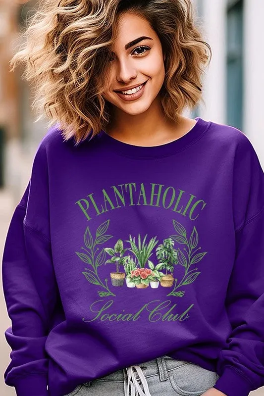 Plantaholic Social Club Graphic Plus Sweatshirt