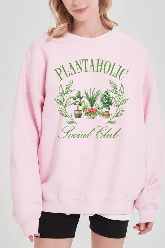 Plantaholic Social Club Graphic Plus Sweatshirt