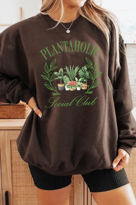 Plantaholic Social Club Graphic Plus Sweatshirt