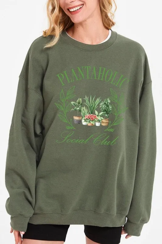 Plantaholic Social Club Graphic Plus Sweatshirt