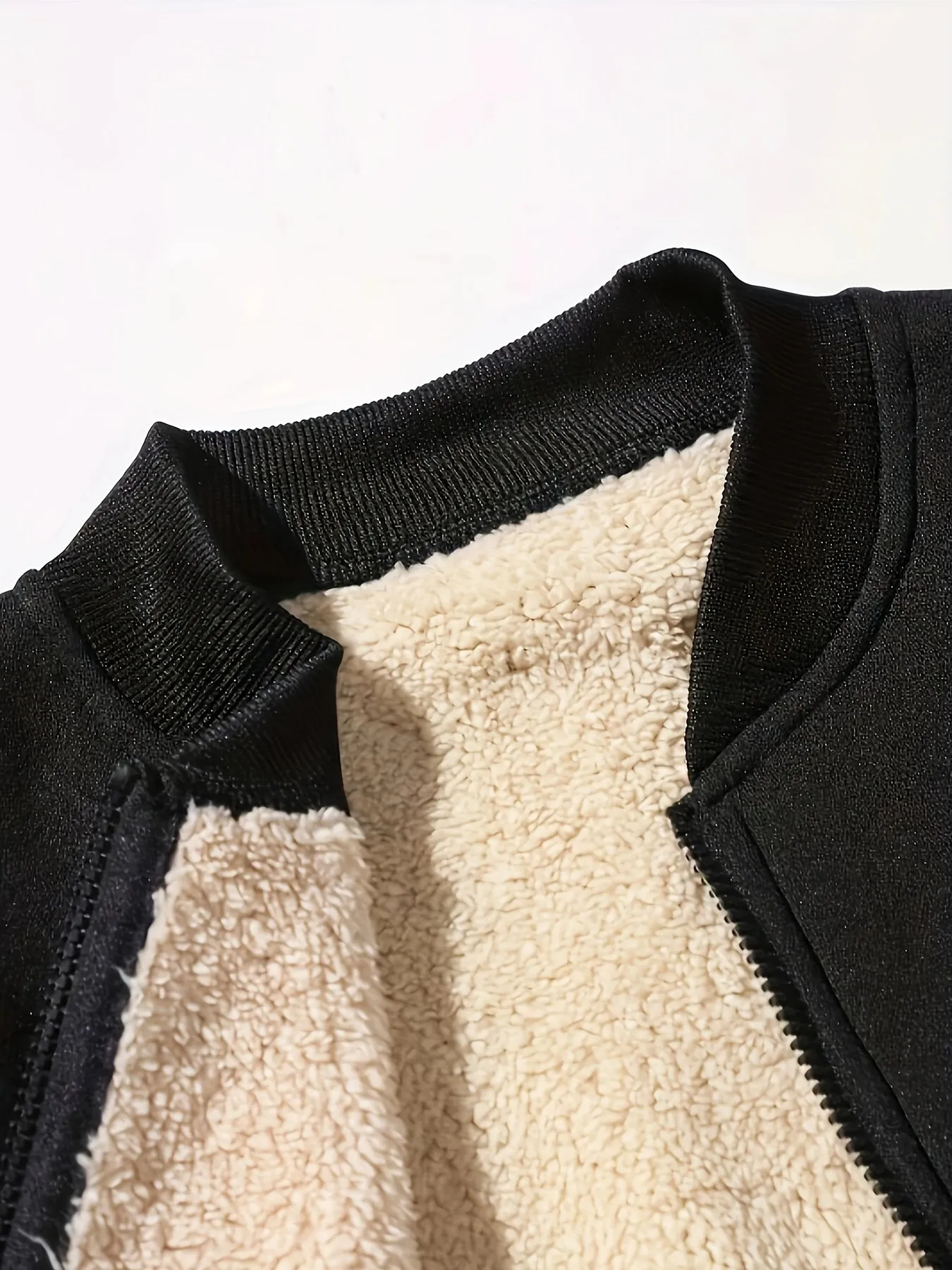 Plus Size Teddy Fleece Baseball Jacket - Soft, Cozy, and Stretchy Knit Fabric with Stand Collar, Solid Color, Pockets, and All-Season Wear - Regular Fit, 100% Polyester, Sports & Casual Style