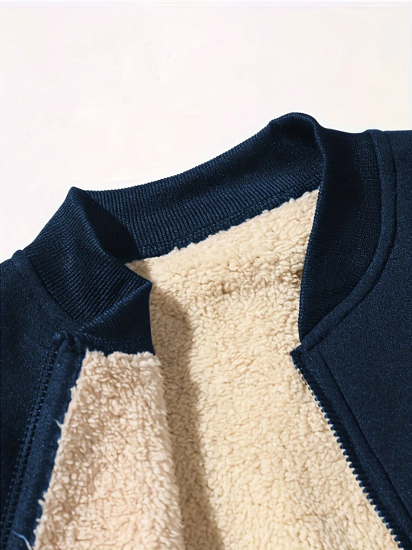 Plus Size Teddy Fleece Baseball Jacket - Soft, Cozy, and Stretchy Knit Fabric with Stand Collar, Solid Color, Pockets, and All-Season Wear - Regular Fit, 100% Polyester, Sports & Casual Style