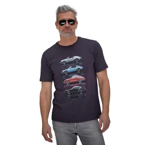 Porsche Air-Cooled Street Cars T-Shirt in Dark Grey (Slim Cut)