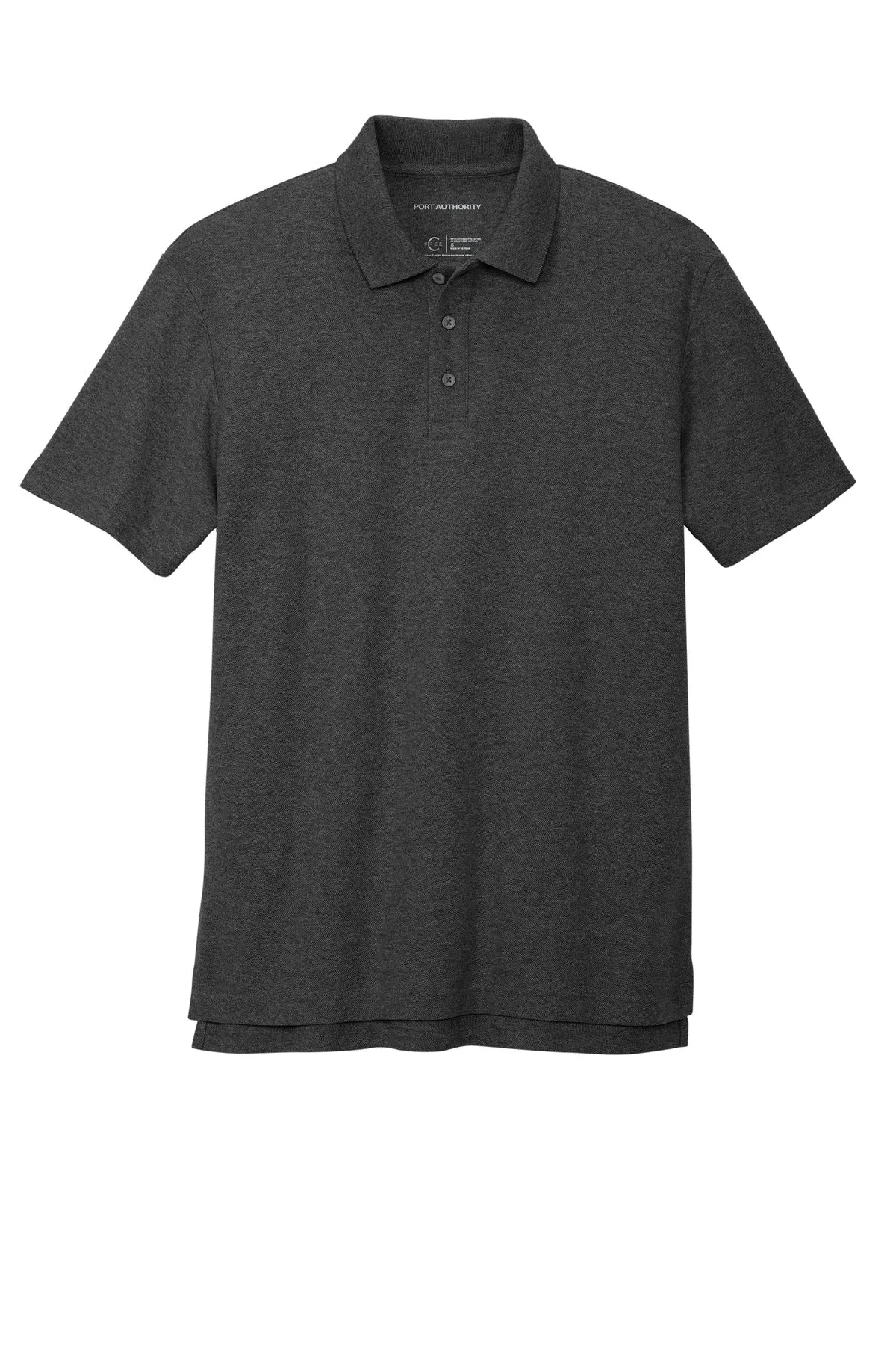 Port Authority C-FREE Cotton Blend Pique Polo K867 Charcoal Heather