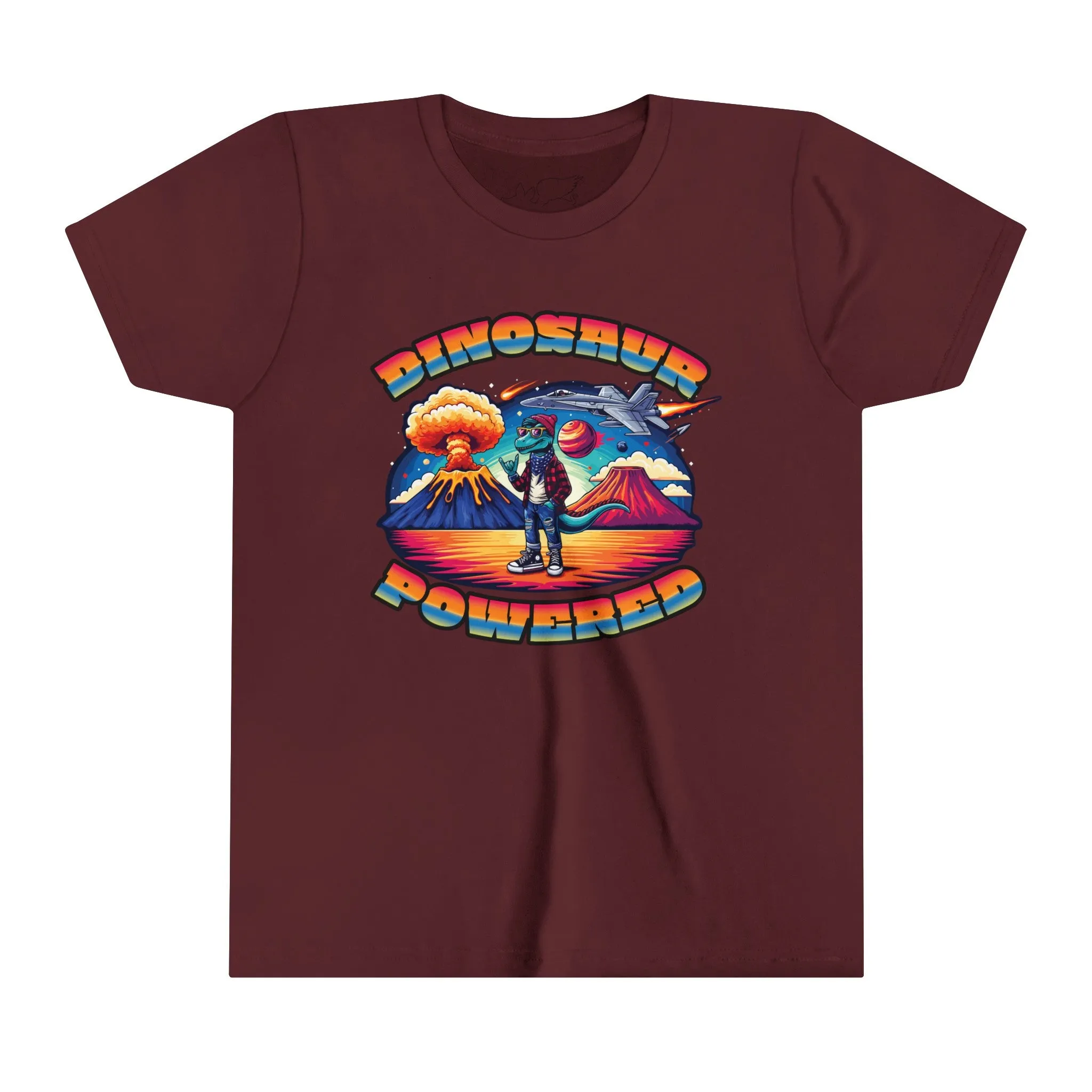 Powered By Dinosaurs (FRONT ONLY) Youth Short Sleeve Tee