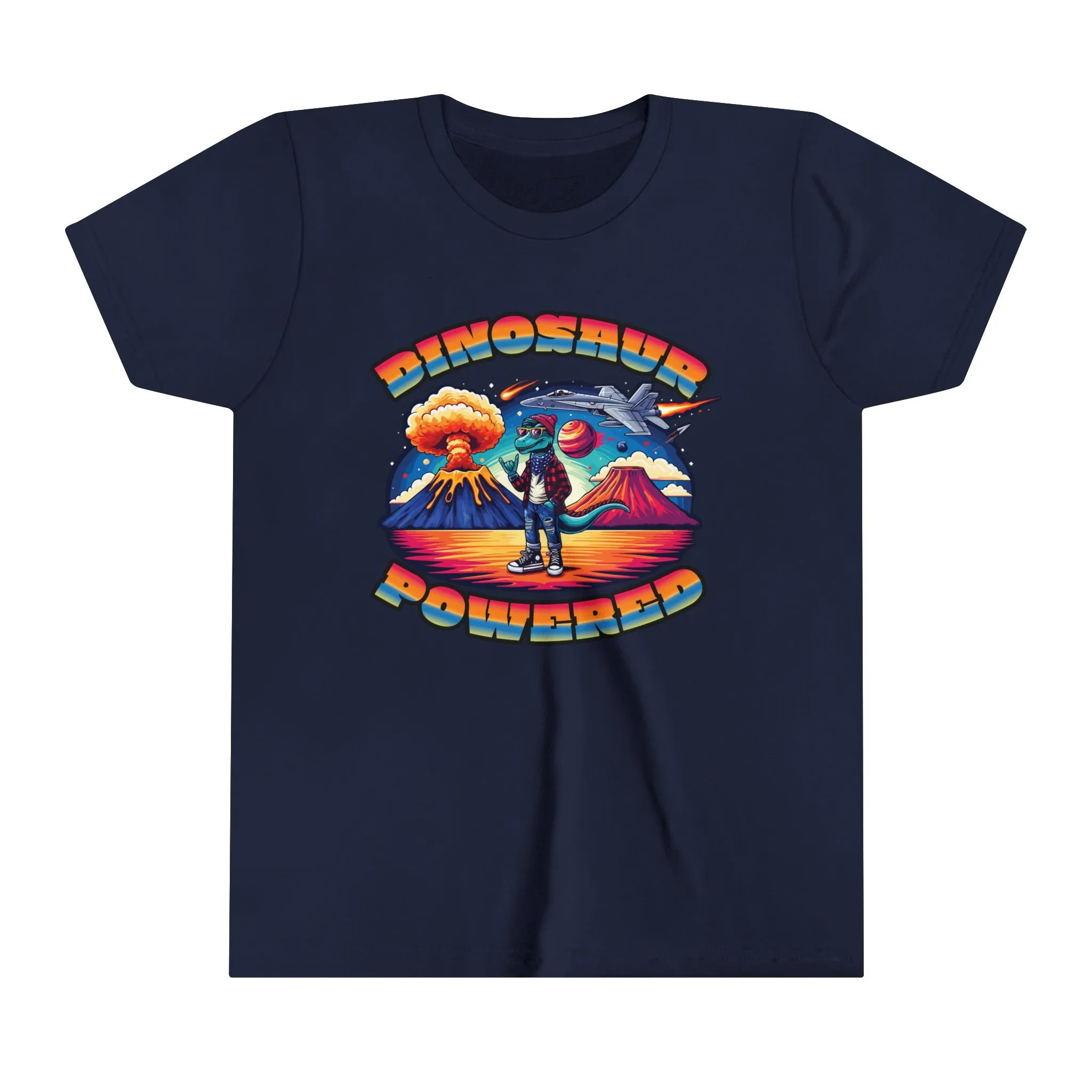 Powered By Dinosaurs (FRONT ONLY) Youth Short Sleeve Tee