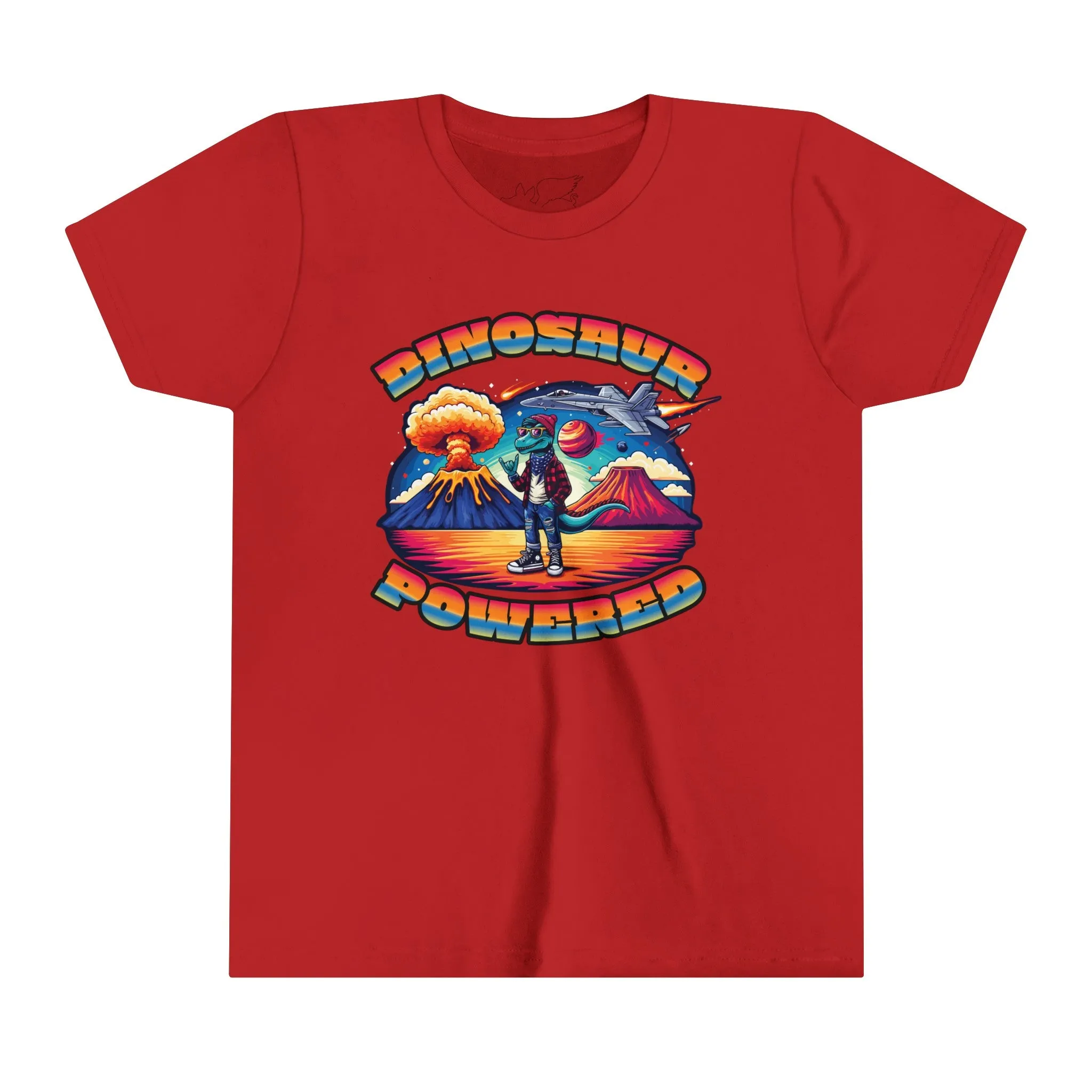 Powered By Dinosaurs (FRONT ONLY) Youth Short Sleeve Tee