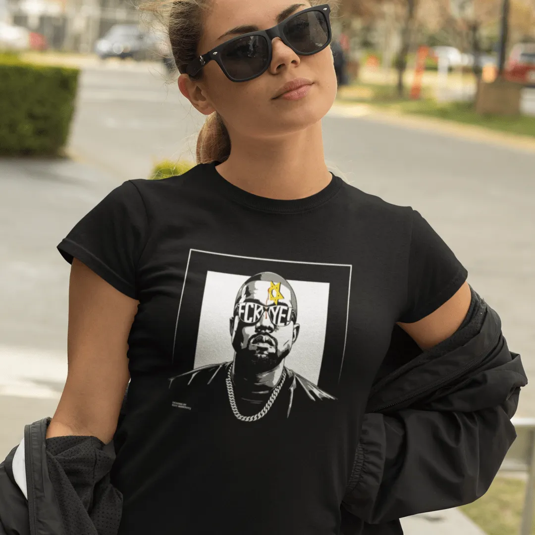 "FCK YE!" Black Custom T-Shirt for Women