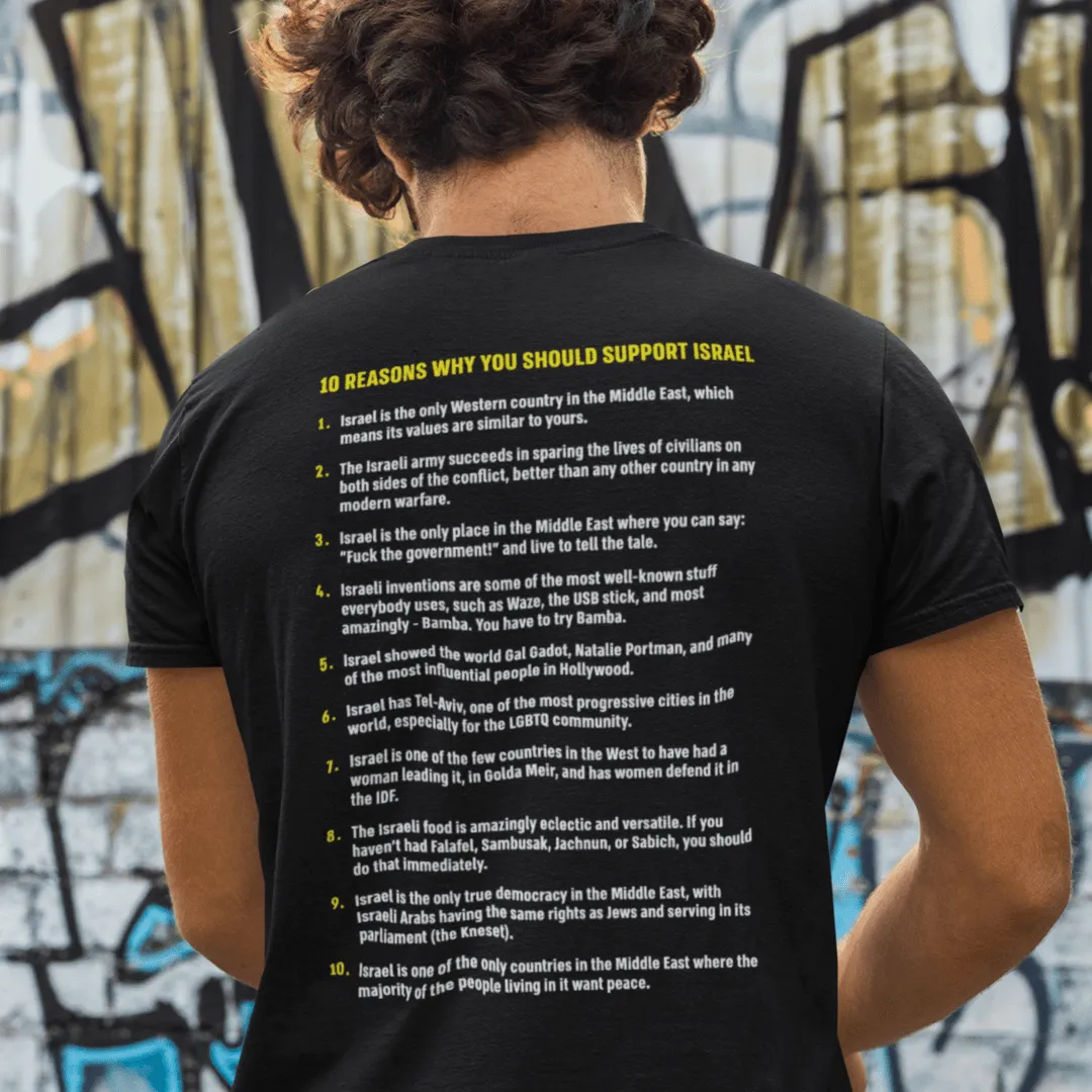 "I Stand With Israel" Black T-shirt for Men