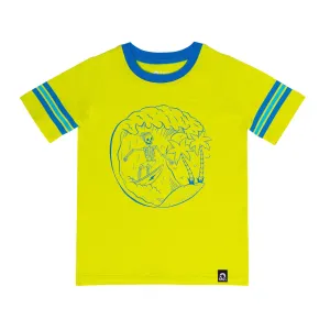 RAGS Retro Sleeve Kids Tee - Surfin Skelly - Limeade