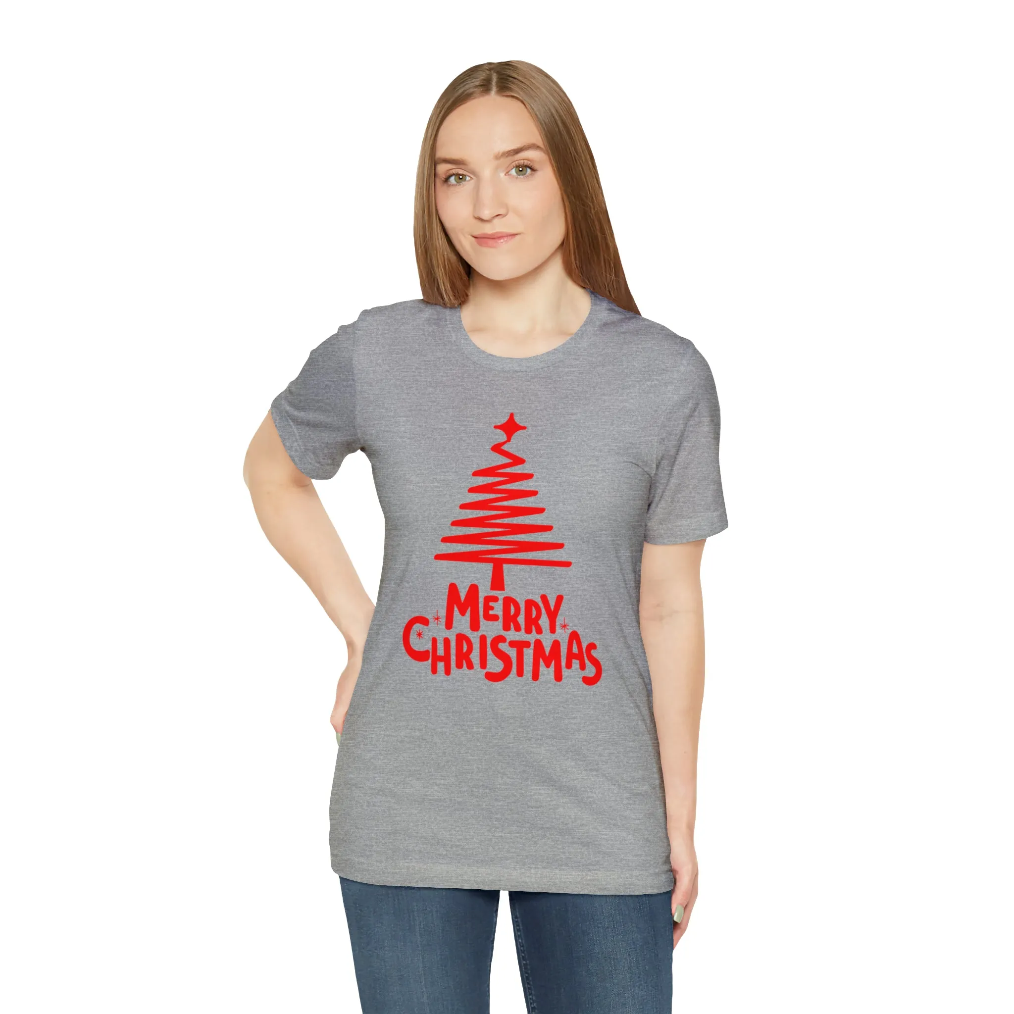 Red Merry ChristmasT-Shirt | Red XMasTee |  Bella Canvas 3001Unisex | Happy Holidays Short Sleeve Tshirt